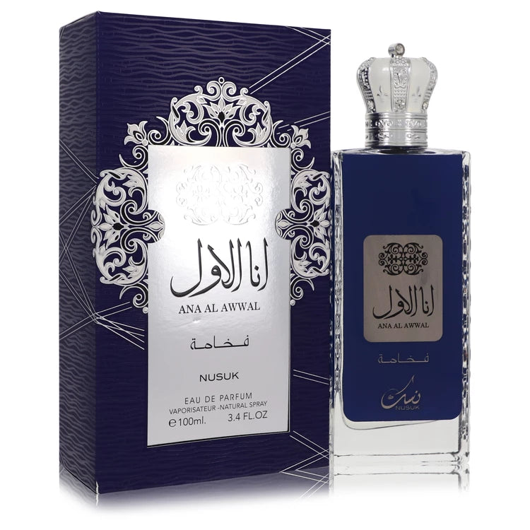 Ana Al Awwal Blue Eau De Parfum Spray By Nusuk 3.4 oz Eau De Parfum Spray