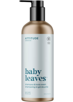 Clearance - ATTITUDE       BABY  LEAVES       Shampoo & Body Wash      Good Night	     473ml