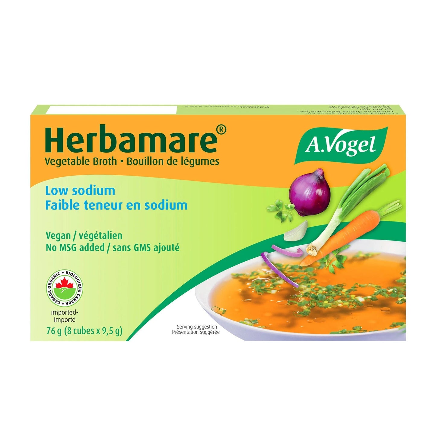 A.VOGEL - HERBAMARE VEGETABLE BROTH - LOW SODIUM (CASE PK) - 12 x 76 G