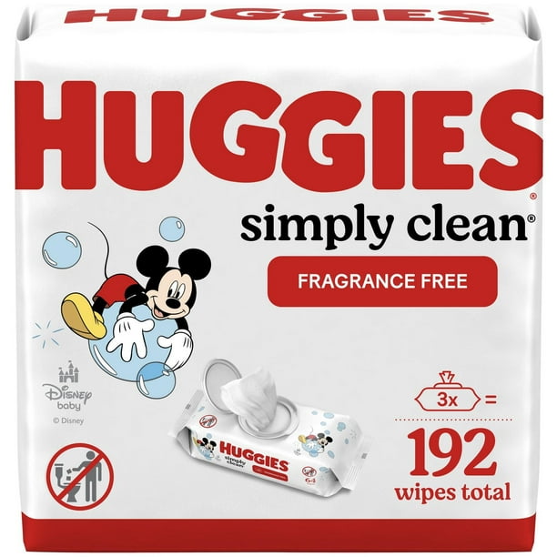 HUGGIES SIMPLY CLEAN BABY WIPES 3X64