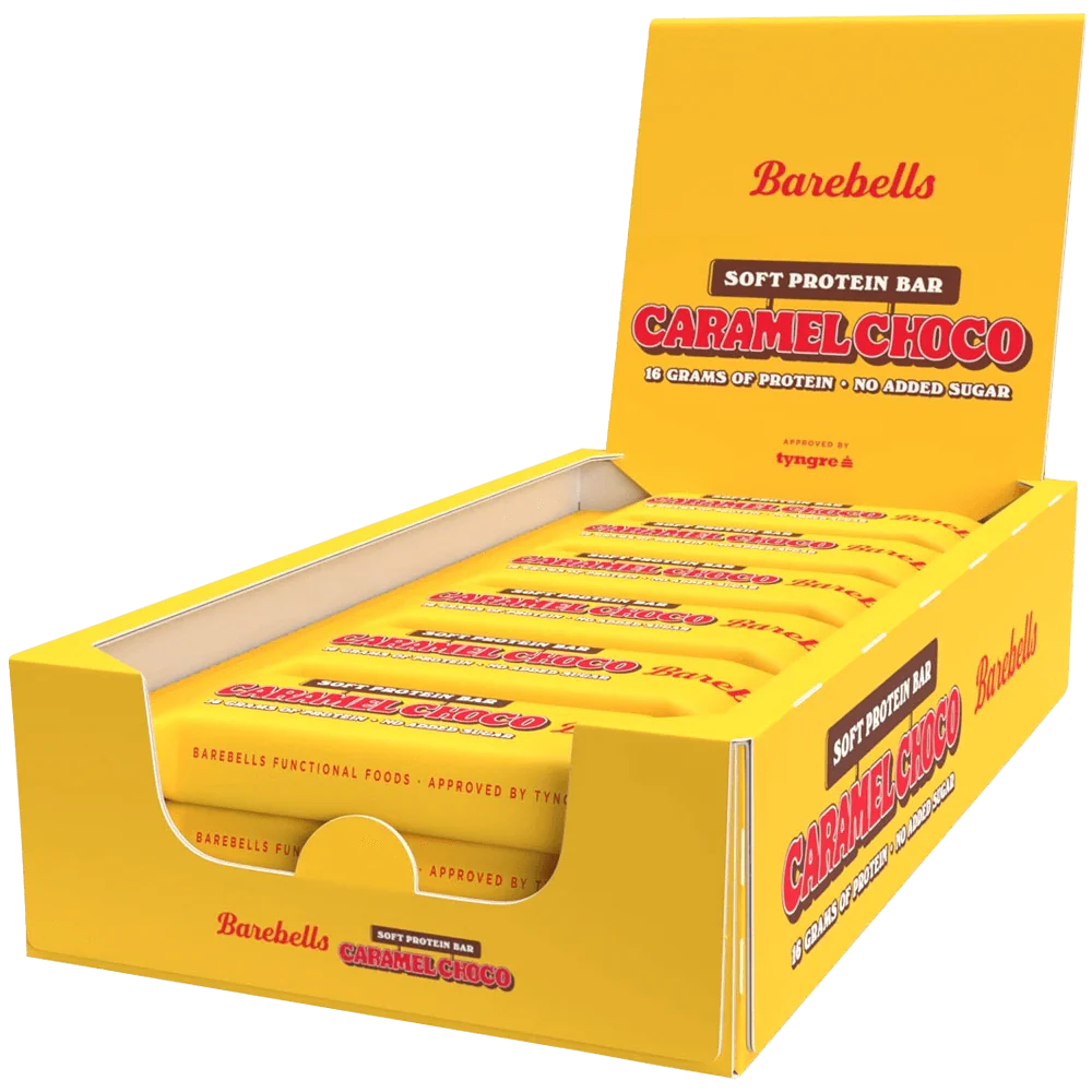BAREBELLS BAREBELLS SOFT BAR 55g -12/box CARAMEL CHOCO