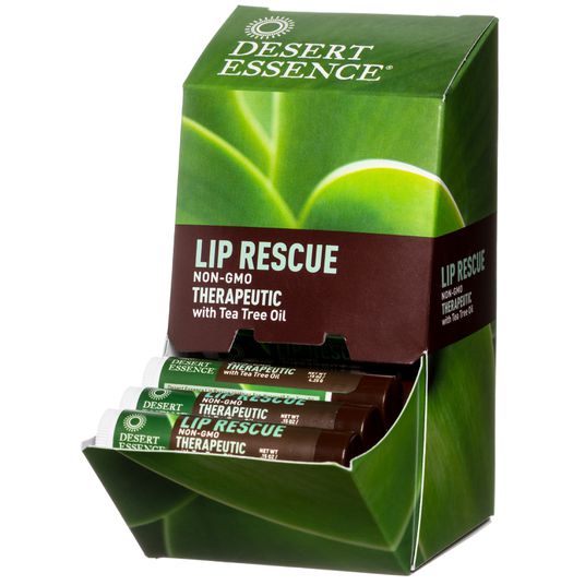 DESERT ESSENCE Lip Balms DESERT ESSENCE Lip Balms Tea Tree Lip Rescue Disp 4.25g*24