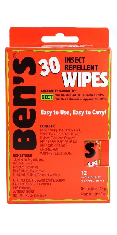 BENS WIPES 30% DEET 30