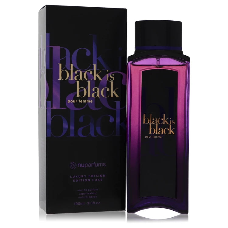 Black Is Black Eau De Parfum Spray By Nu Parfums 3.3 oz Eau De Parfum Spray