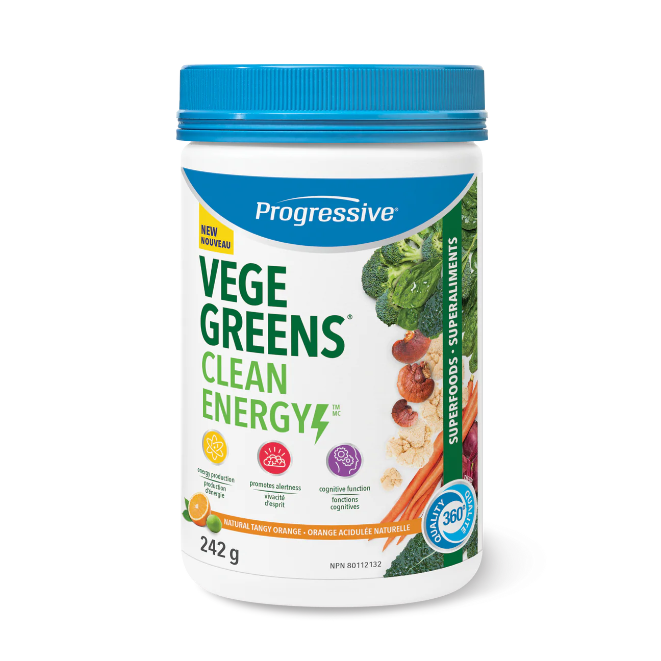 Progressive VegeGreens Clean Energy   242g Tangy Orange