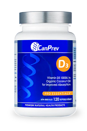 CanPrev D3 - Organic Coconut Oil 120 Softgels