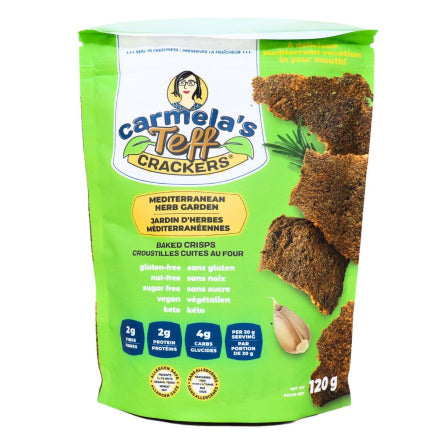Carmela's Crackers_Carmela's Teff Crackers - Mediterranean Herb_120g