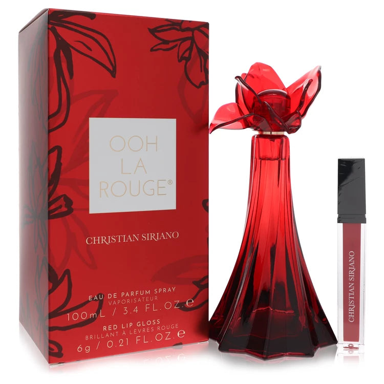Christian Siriano Ooh La Rouge Eau De Parfum Spray + 0.21 oz Red Lip Gloss By Christian Siriano 3.4 oz Eau De Parfum Spray + 0.21 oz Red Lip Gloss