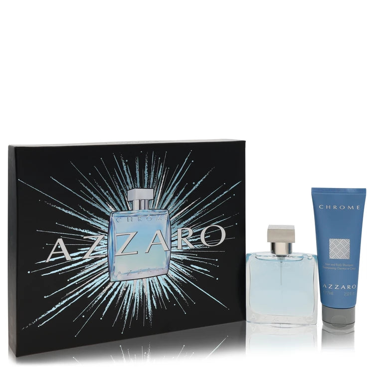 Azzaro Men Chrome -- Gift Set - 1.7 oz Eau De Toilette Spray + 2.5 oz All Over Shampoo