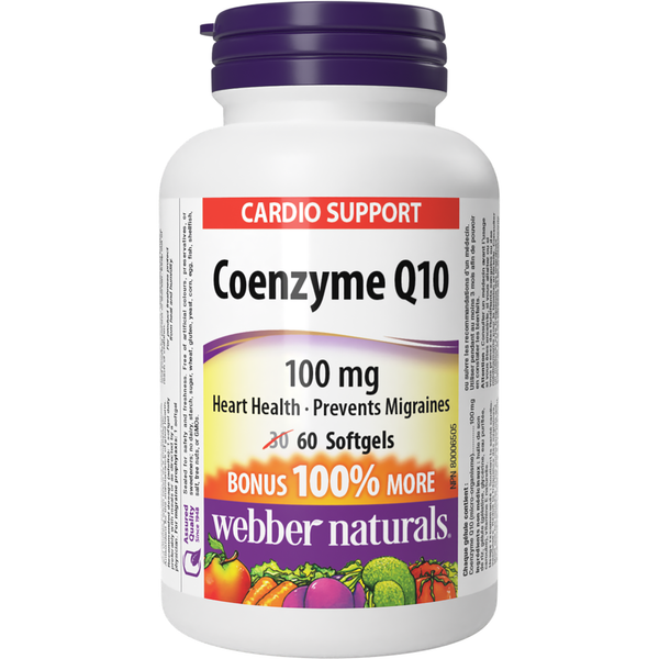 Webber Naturals - Coenzyme Q10 100 mg - 30+30 Softgels