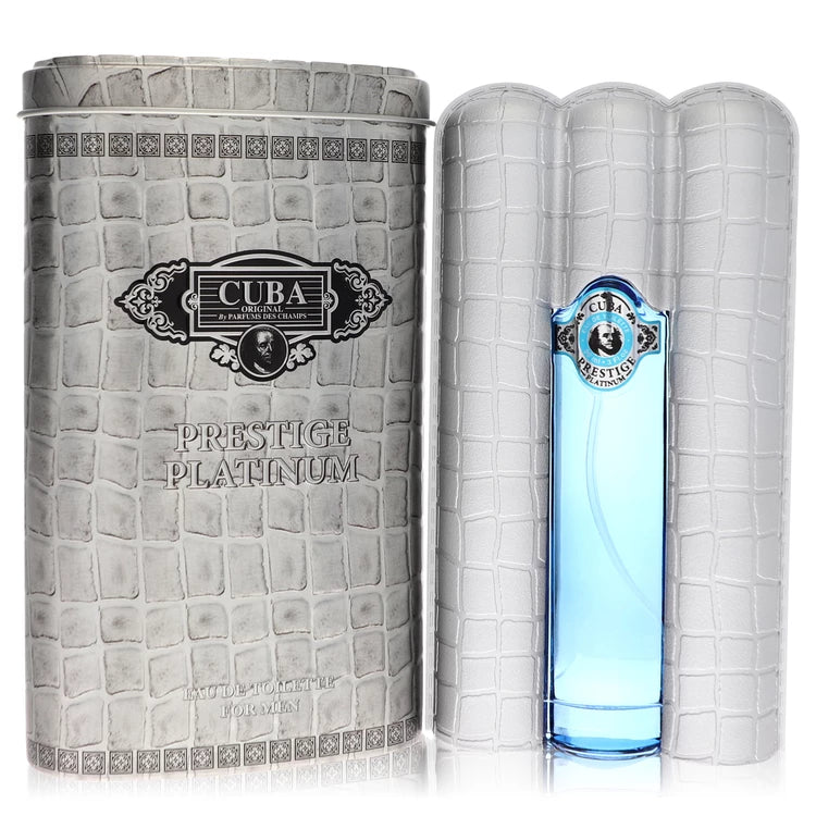 Cuba Prestige Platinum Eau De Toilette Spray By Fragluxe 3 oz Eau De Toilette Spray