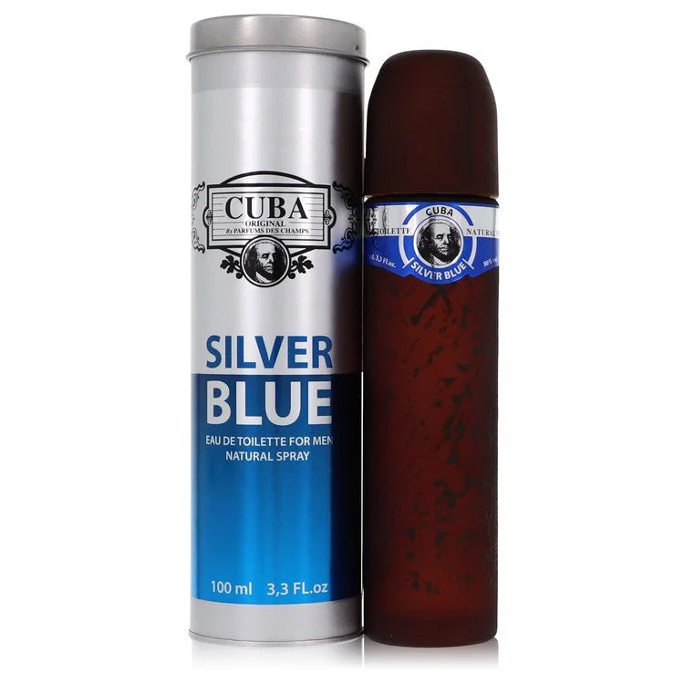 Cuba Silver Blue Eau De Toilette Spray By Fragluxe 3.3 oz Eau De Toilette Spray