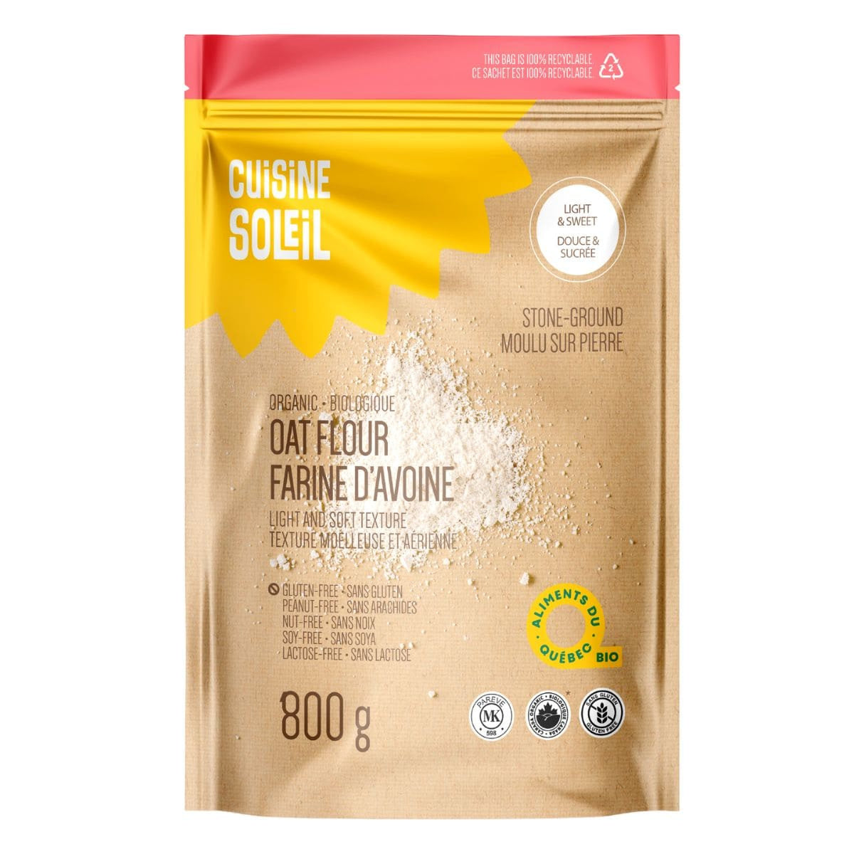 CUISINE SOLEIL Org Oat Flour 800g