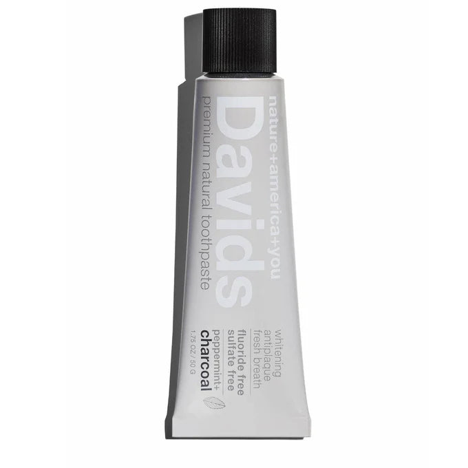 David's Premium Natural Toothpaste - Peppermint Charcoal Travel Size 1.75oz/50g