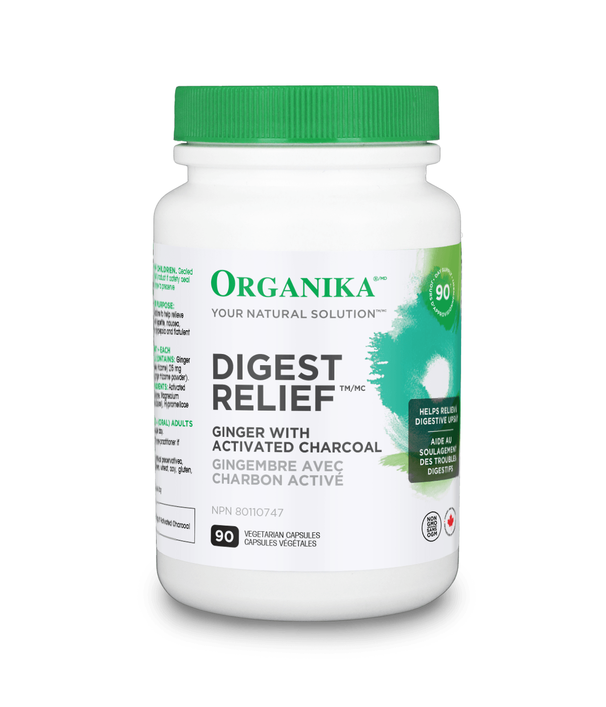 Organika   DIGEST RELIEF ACTIVATED CHARCOAL 90VCAP