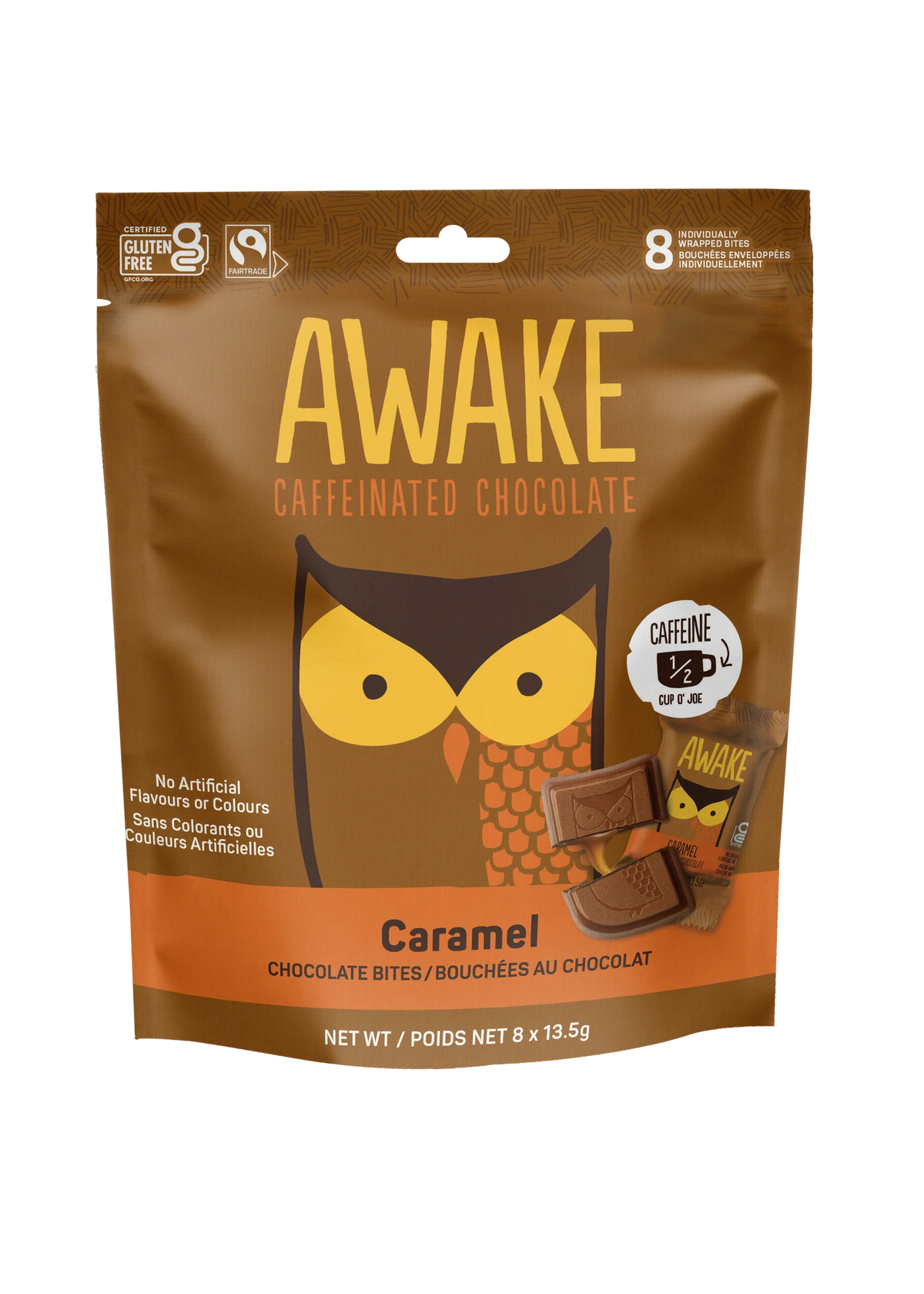 AWAKE Chocolate - Caramel Chocolate - Pouch - 8 x 108g
