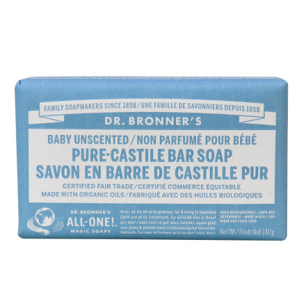 DR BRONNER'S Org Baby Unscented Bar Soap 140g