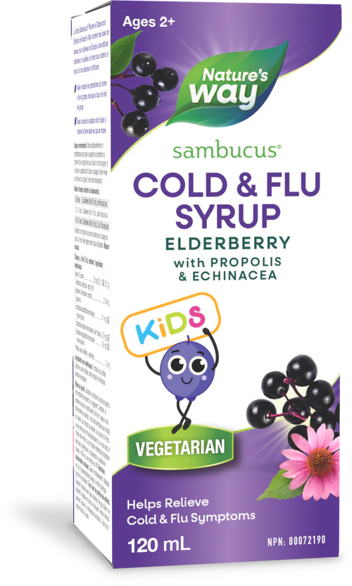Nature's Way - Sambucus Elderberry Kids Cold & Flu Syrup - 120 ml