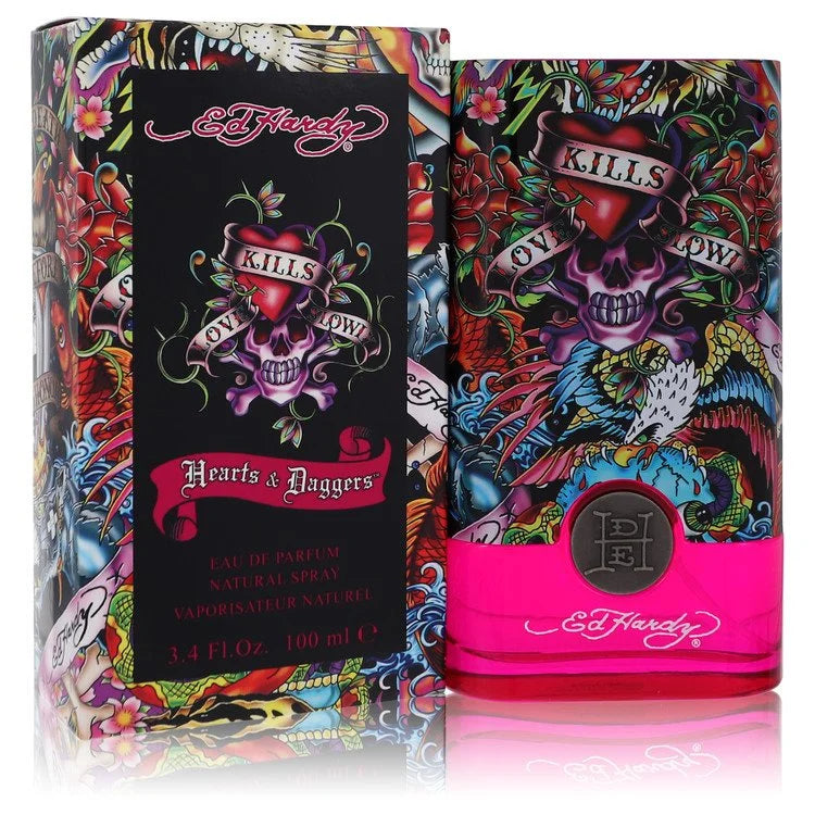 Ed Hardy Hearts & Daggers Eau De Parfum Spray By Christian Audigier 3.4 oz Eau De Parfum Spray