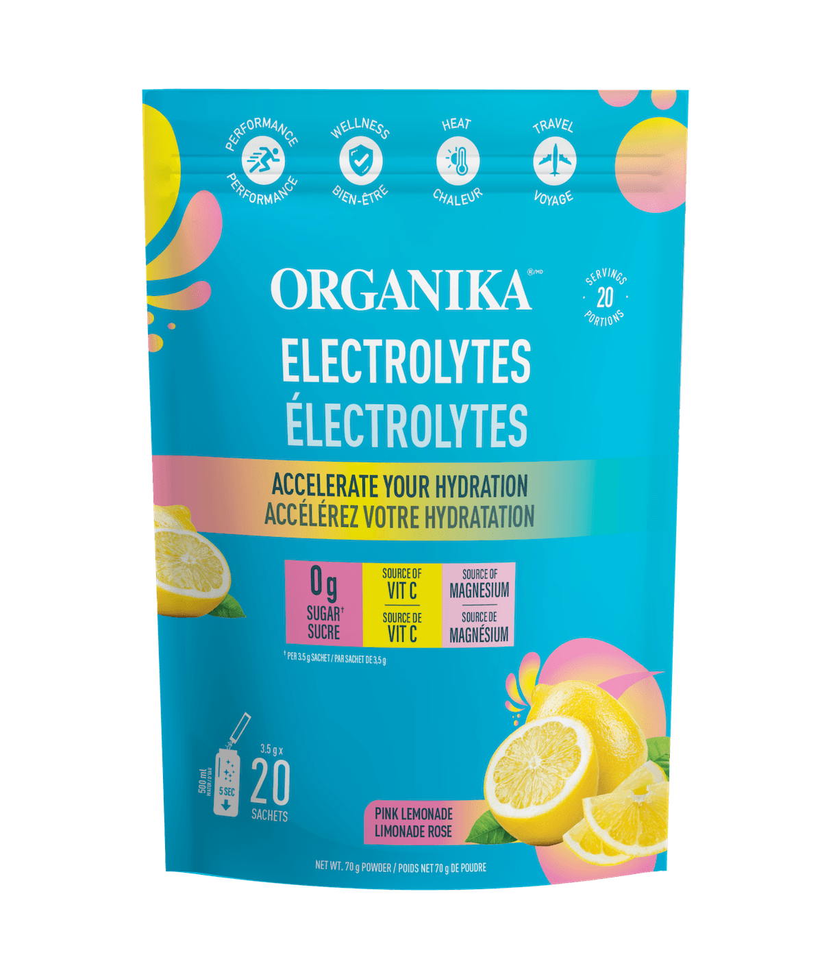 Organika ELECTROLYTES PINK LEMONADE 3.5G 20BAG