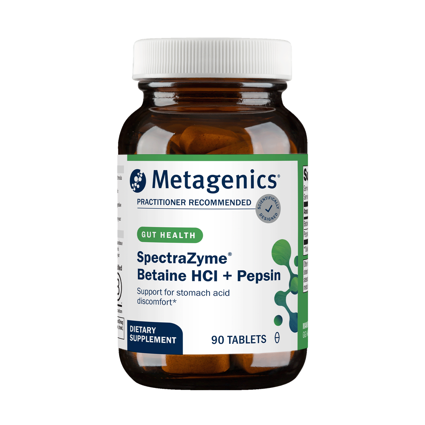 Metagenics SpectraZymeBetaine HCI + Pepsin Enzymes 90Tablets