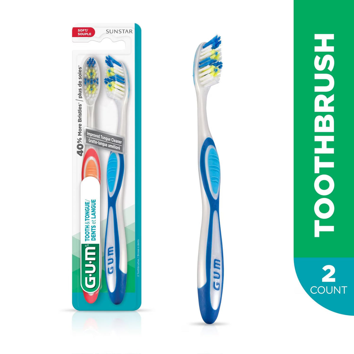GUM TOOTH & TONGUE TOOTHBRUSH MD 2