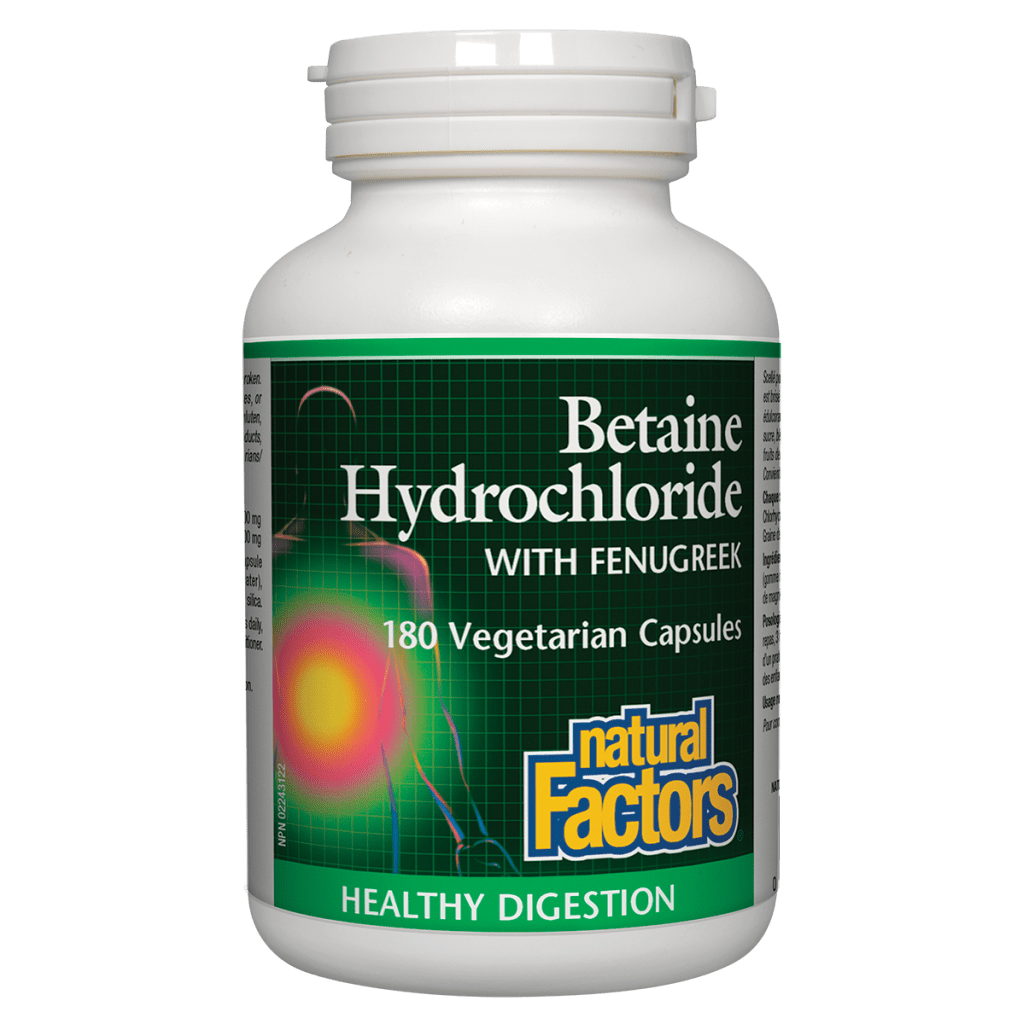 Natural Factors   Betaine Hydrochloride with Fenugreek   90 vcapsvcaps