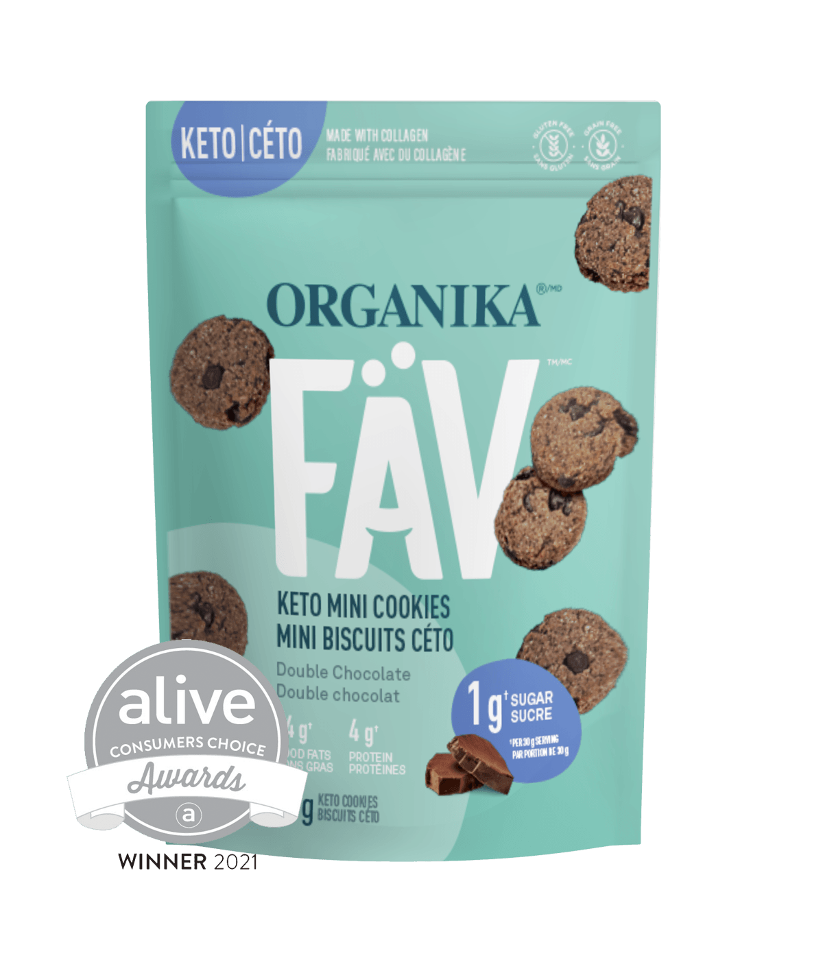 Organika COOKIE FAV KETO DOUBLE CHOCOLATE 90G 6BOX †