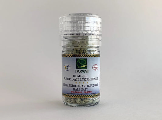 LA FINE FLEUR DE TAPANI -   Half-salt, Freeze dried garlic flower (salt grinder)  40g