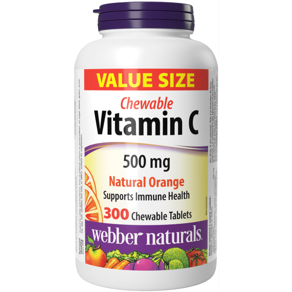 Webber Naturals - Chewable Vitamin C Natural Orange Value Size - 300 Chewable Tablets