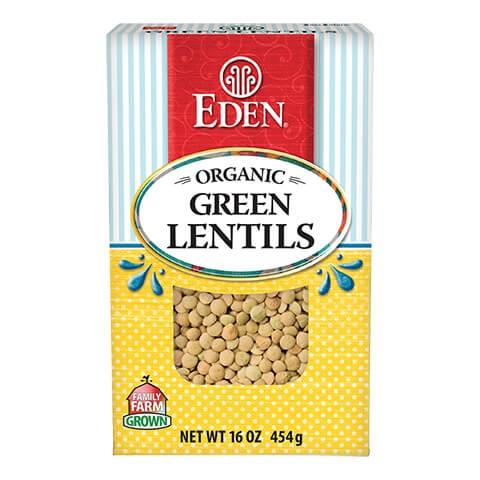 EDEN FOODS Org Green Lentils 454g
