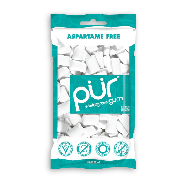 PUR GUM Wintergreen Gum Bag 77g*12