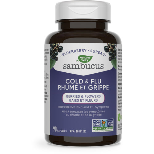Nature's Way - Sambucus Elderberry Cold & Flu capsules - 90 Veg caps