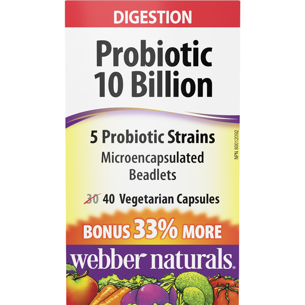 Webber Naturals - Probiotic 10 Billion - 30+10 Vegetarian
Capsules