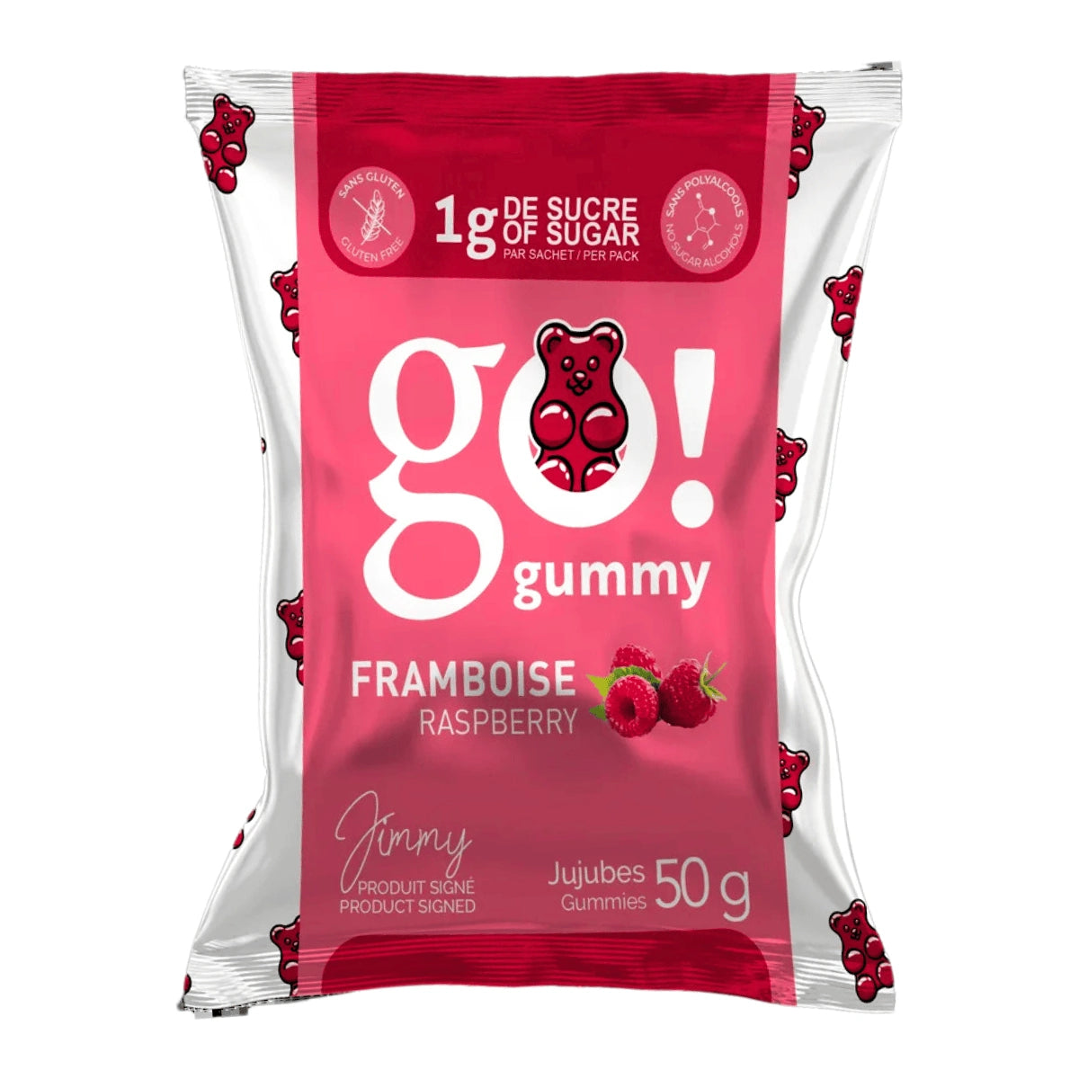 Go Nutrition by Jimmy Sévigny Go Nutrition Go Gummies Flavour: Raspberry
Container Size: 50 g Pack of 12