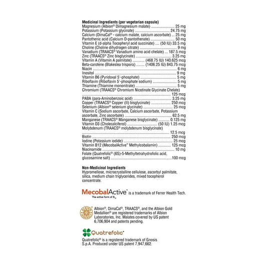 Activnutrients without Iron - 120 vcaps - Xymogen