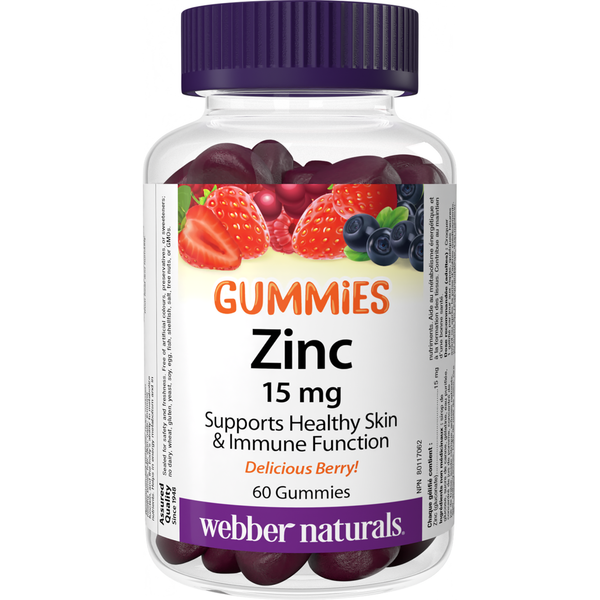 Webber Naturals - Zinc 15 mg - 60 Gummies