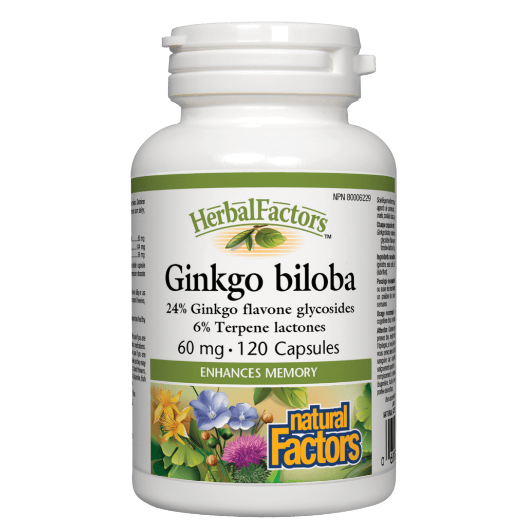 Natural Factors Ginkgo biloba 60 mg, HerbalFactors® 120 capscaps
