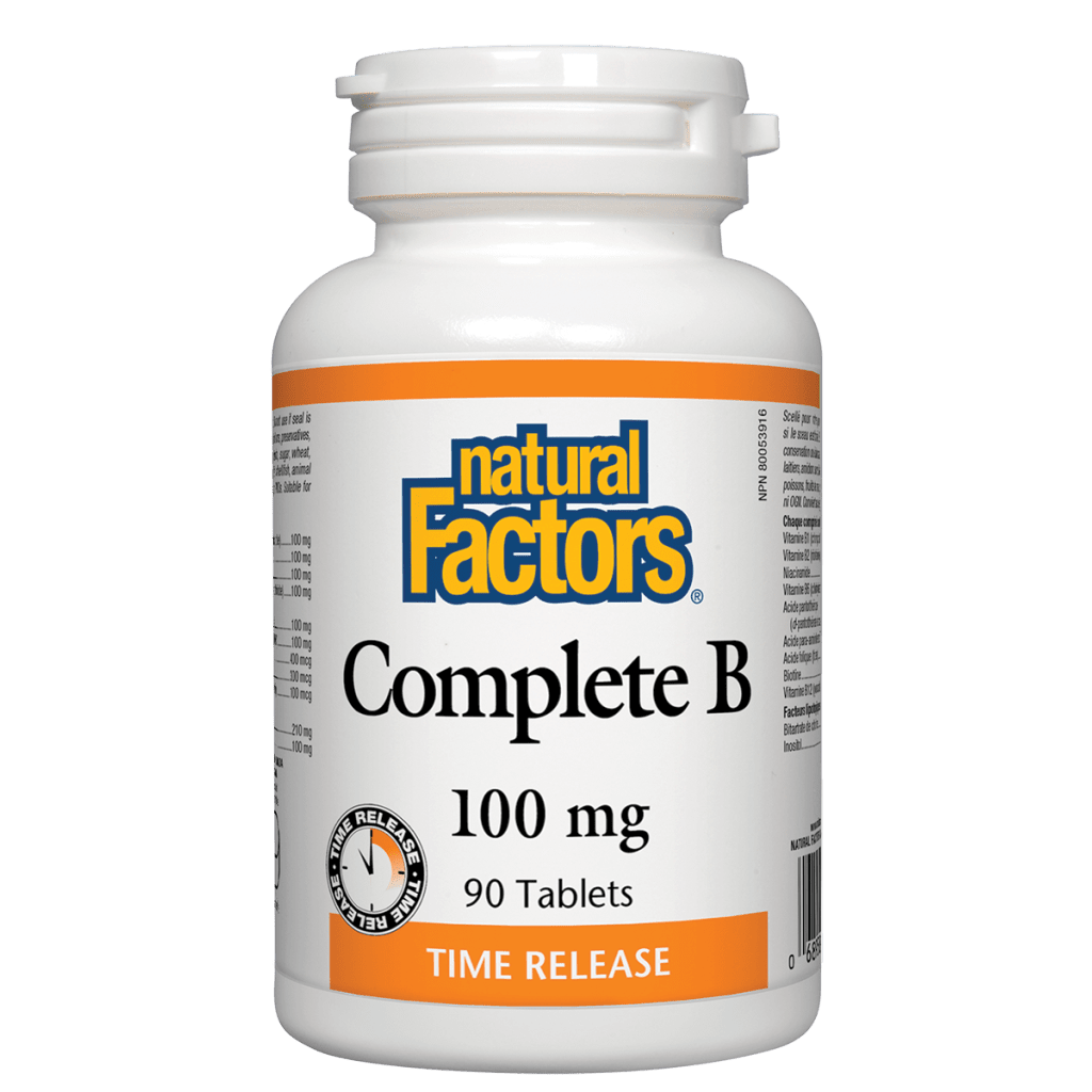 Natural Factors Complete B 100 mg Time Release 90 tabstabs