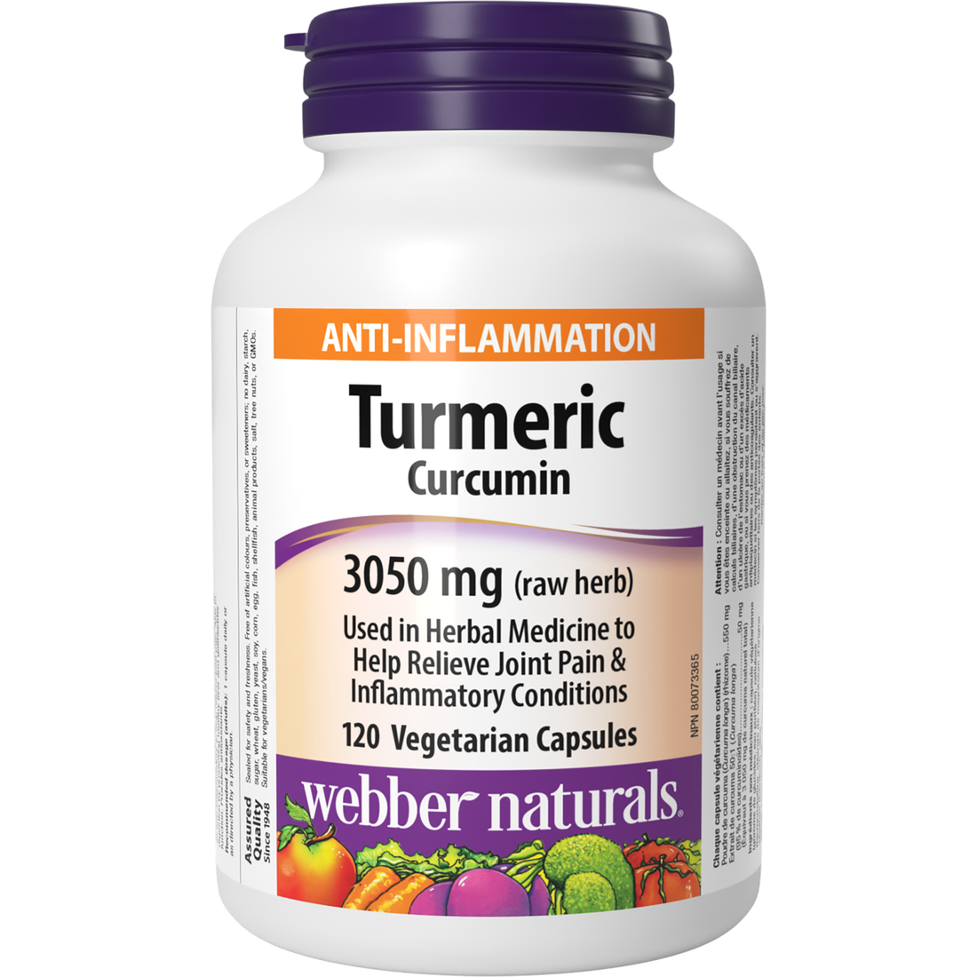 Webber Naturals - Turmeric Curcumin 3,050 mg - 120 Vegetarian
Capsules