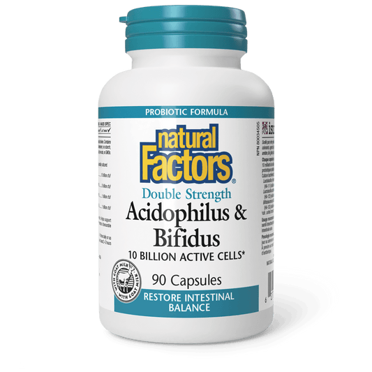 Natural Factors   Acidophilus & Bifidus Double Strength 10 Billion Active Cells   90 capscaps
