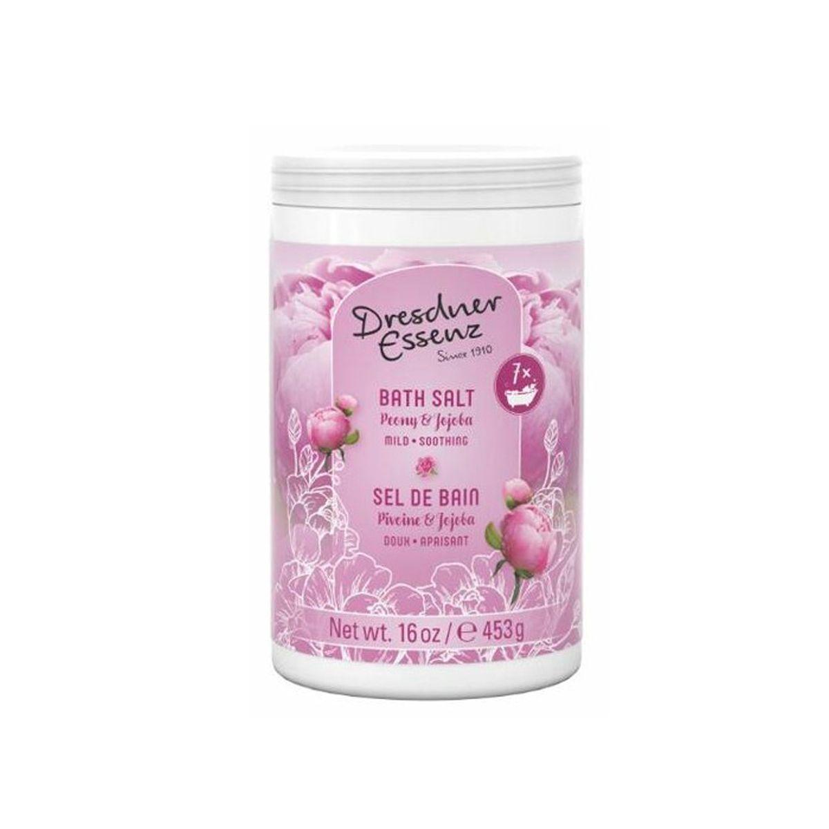 DRESDNER ESSENZ BATH SALT, PEONY & JOJOBA, MILD SOOTHING, 453g
