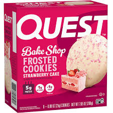 Quest Quest Frosted Cookie, Strawberry Cake, 8/box