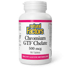 Natural Factors   Chromium GTF Chelate 500 mcg   90 tabstabs