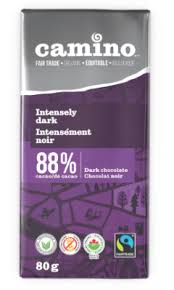Camino Organic, Fair Trade Chocolate Bars Camino Faire Trade Intensely Dark 88% Org80G