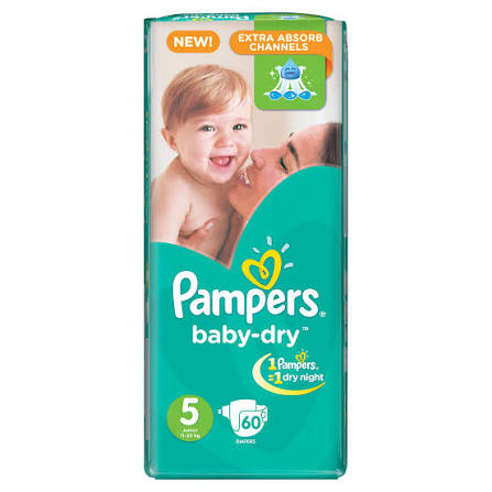 PAMPERS BABY DRY MEGA DIAPERS SIZE-5 60