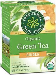TRADITIONAL MEDICINALS Org Green Tea w/Ginger 16bg