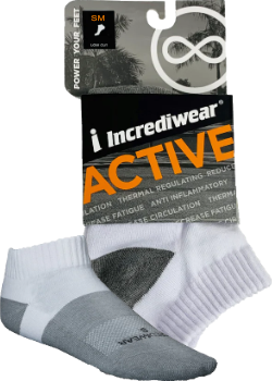 Incrediwear Active Socks Low Cut Colour: White
Clothing Size: Small