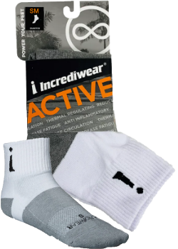 Incrediwear Active Socks Quarter Colour: White
Clothing Size: Small