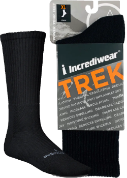 Incrediwear Trek Socks Crew Colour: Black
Clothing Size: Extra Large